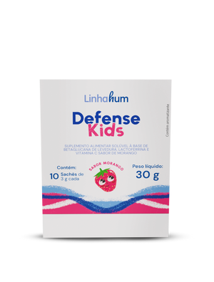 Defense Kids | Suplemento para Imunidade Infantil | Caixa com 10 sachês | Sabor Morango