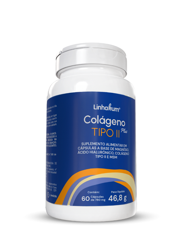 Colágeno Tipo 2 Plus | Colágeno para articulação | Linhahum | 60 cápsulas