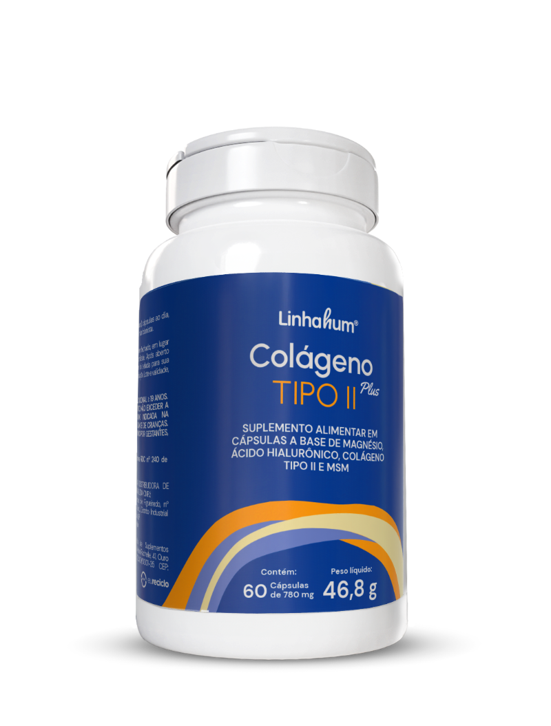 Colágeno Tipo 2 Plus | Colágeno para articulação | Linhahum | 60 cápsulas