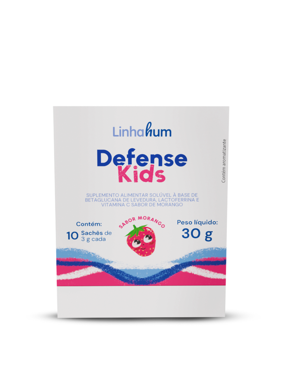 Defense Kids | Suplemento para Imunidade Infantil | Caixa com 10 sachês | Sabor Morango