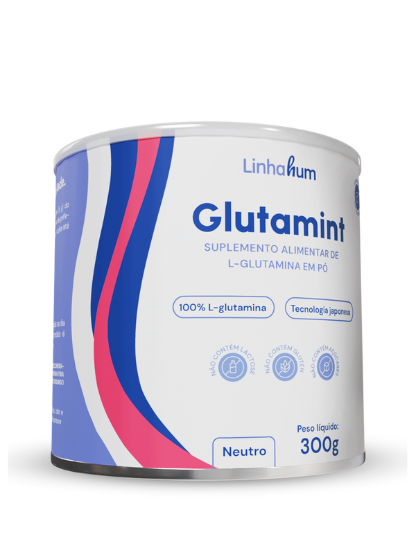 Glutamint | Suplemento Glutamina | Linhahum | Lata com 300g | Sabor Neutro