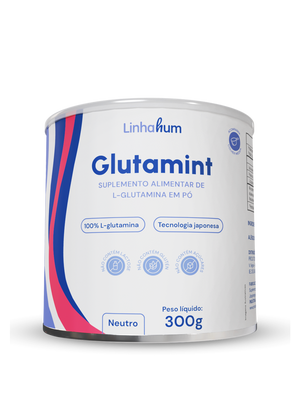 Glutamint | Suplemento Glutamina | Linhahum | Lata com 300g | Sabor Neutro