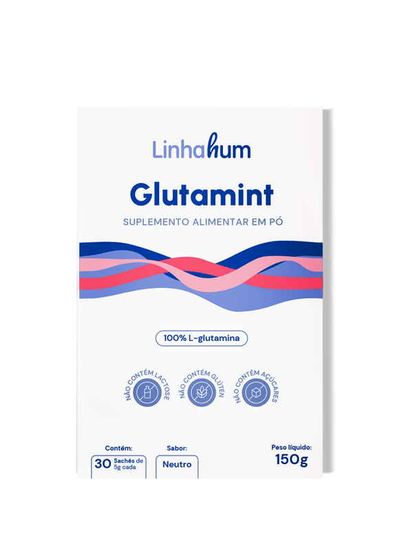 Glutamint | Glutamina para Intestino | Linhahum | Caixa com 30 sachês | Sabor Neutro