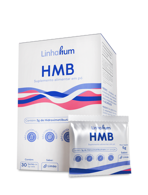 Suplemento HMB | Linhahum | Caixa com 30 sachês | Sabor Limão