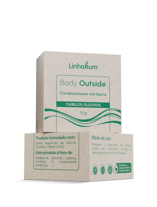 Condicionador Hidratação Profunda | Condicionador para cabelos oleosos | Linhahum | Body Outside | 55g